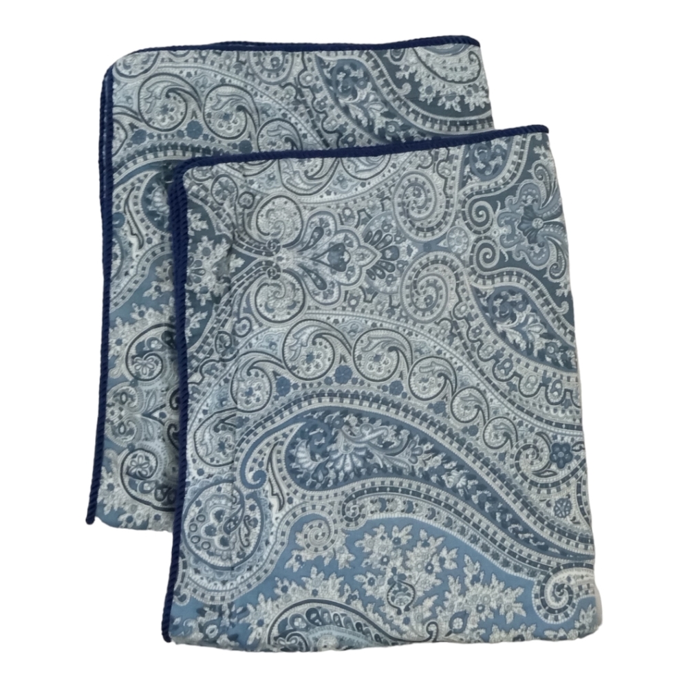 Pair Ralph Lauren Blue White Paisley Standard Pillow Sham